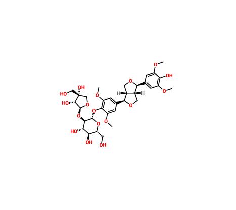 (-)-丁香樹(shù)脂酚-4- O-β-D -呋喃芹糖基-(1→2)-β-D-吡喃葡萄糖苷分析對(duì)照品 136997-64-3